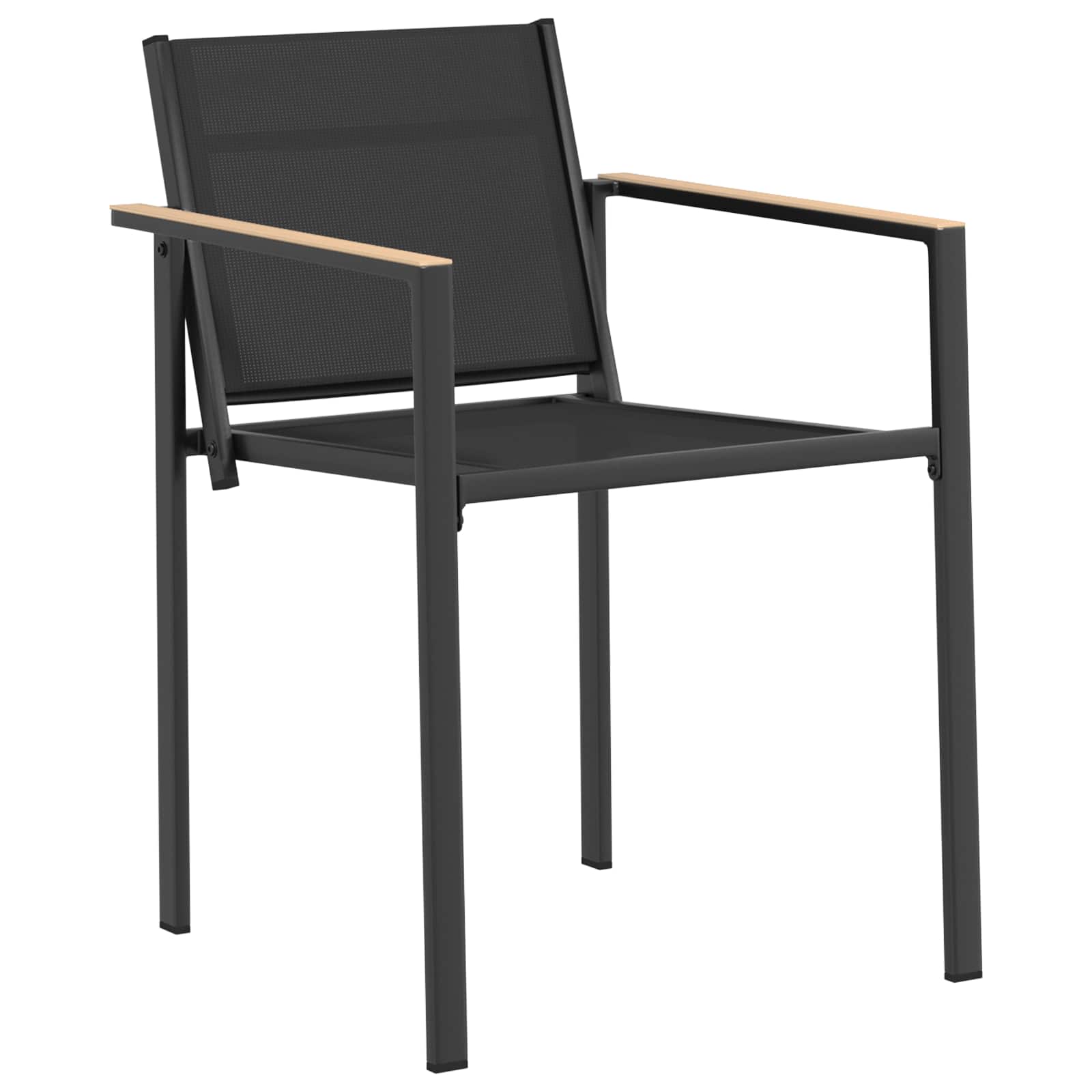 vidaXL Krzesła ogrodowe 2 pcs Czarny i antracyt 53,5 x 59 x 77 cm