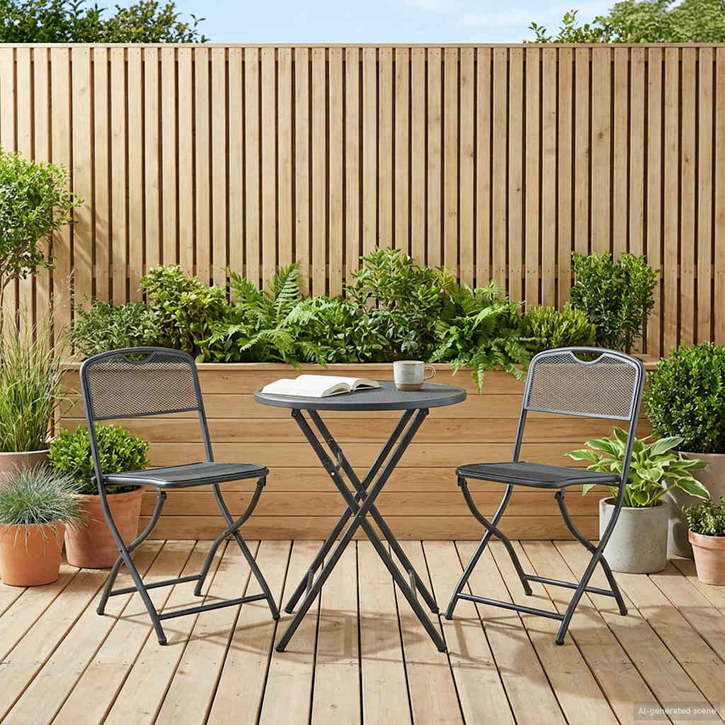 vidaXL Krzesła ogrodowe 2 pcs Antracyt 52,5 x 46 x 82 cm Żelazo