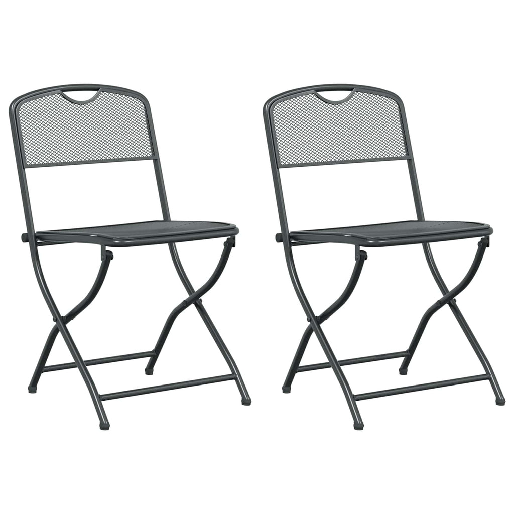 vidaXL Krzesła ogrodowe 2 pcs Antracyt 52,5 x 46 x 82 cm Żelazo