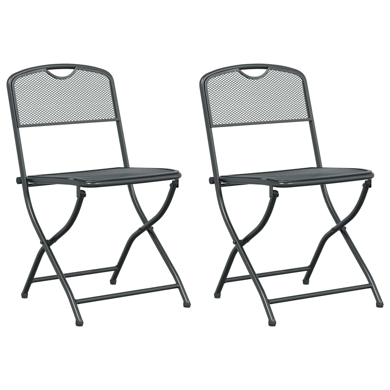 vidaXL Krzesła ogrodowe 2 pcs Antracyt 52,5 x 46 x 82 cm Żelazo