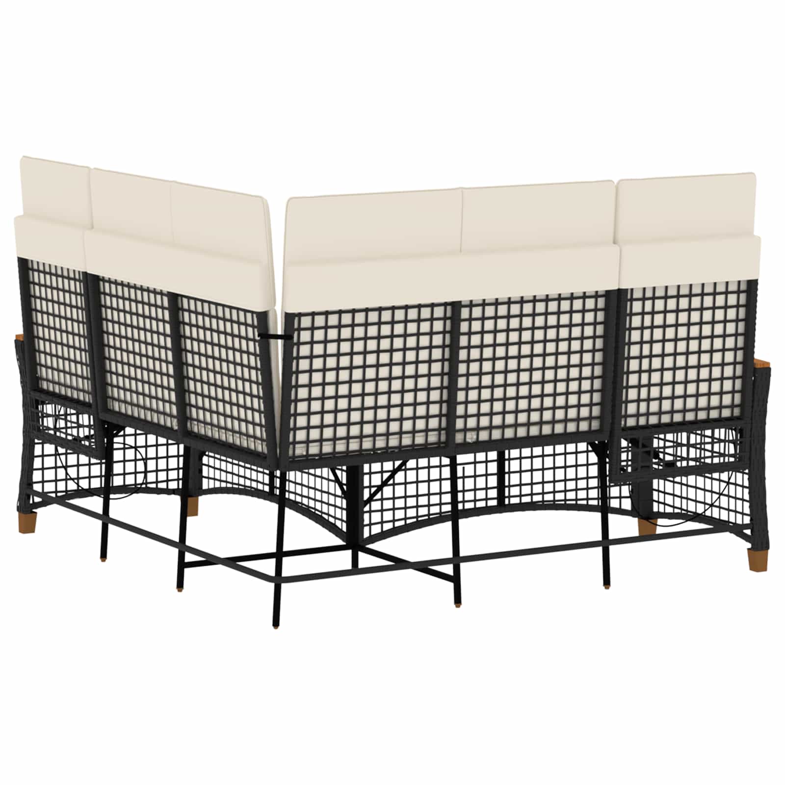 vidaXL Zestaw sof ogrodowych Czarny i kremowo-biały 164 x 164 x 112 cm
