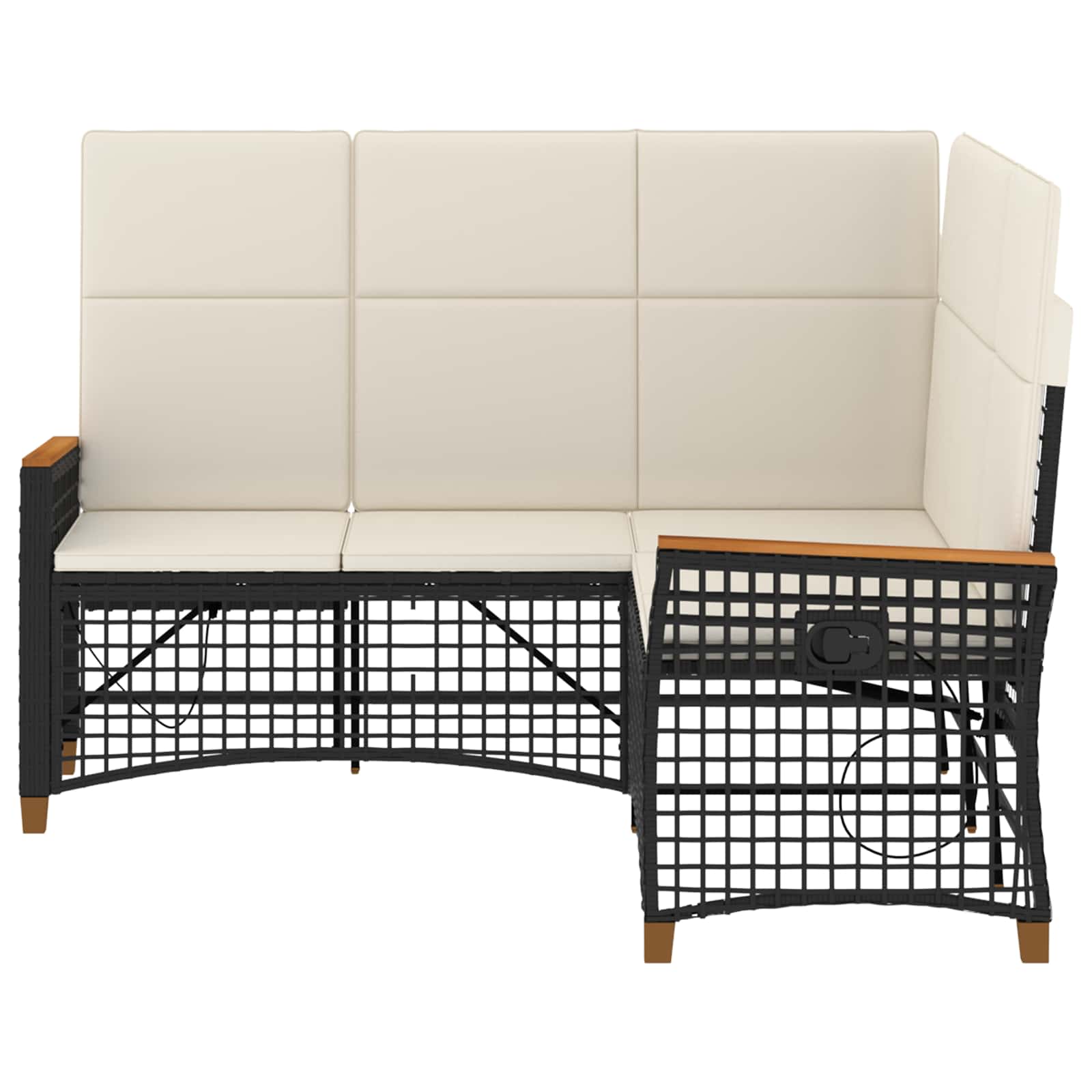 vidaXL Zestaw sof ogrodowych Czarny i kremowo-biały 164 x 164 x 112 cm