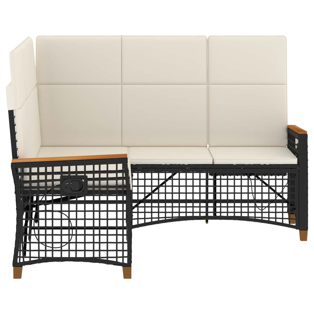 vidaXL Zestaw sof ogrodowych Czarny i kremowo-biały 164 x 164 x 112 cm