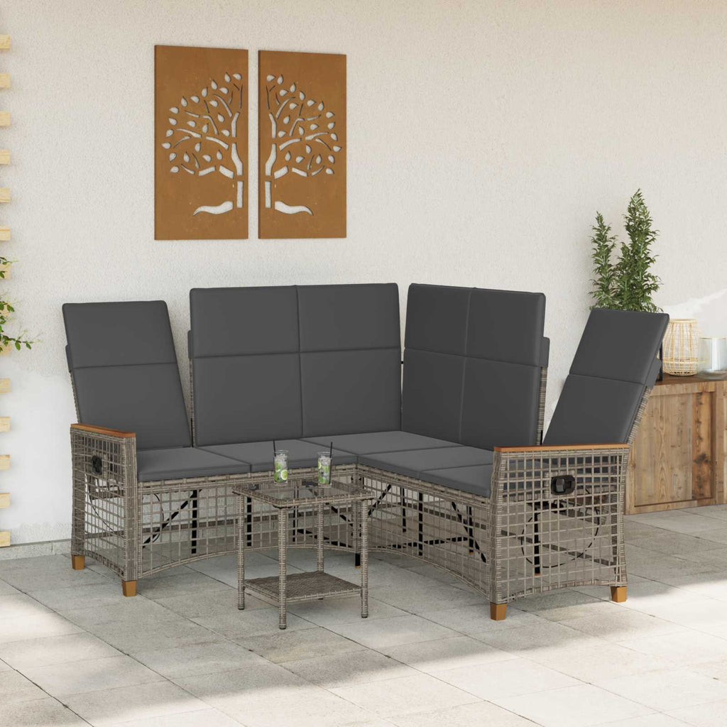 vidaXL Zestaw sof ogrodowych Szary i ciemnoszary 164 x 164 x 112 cm