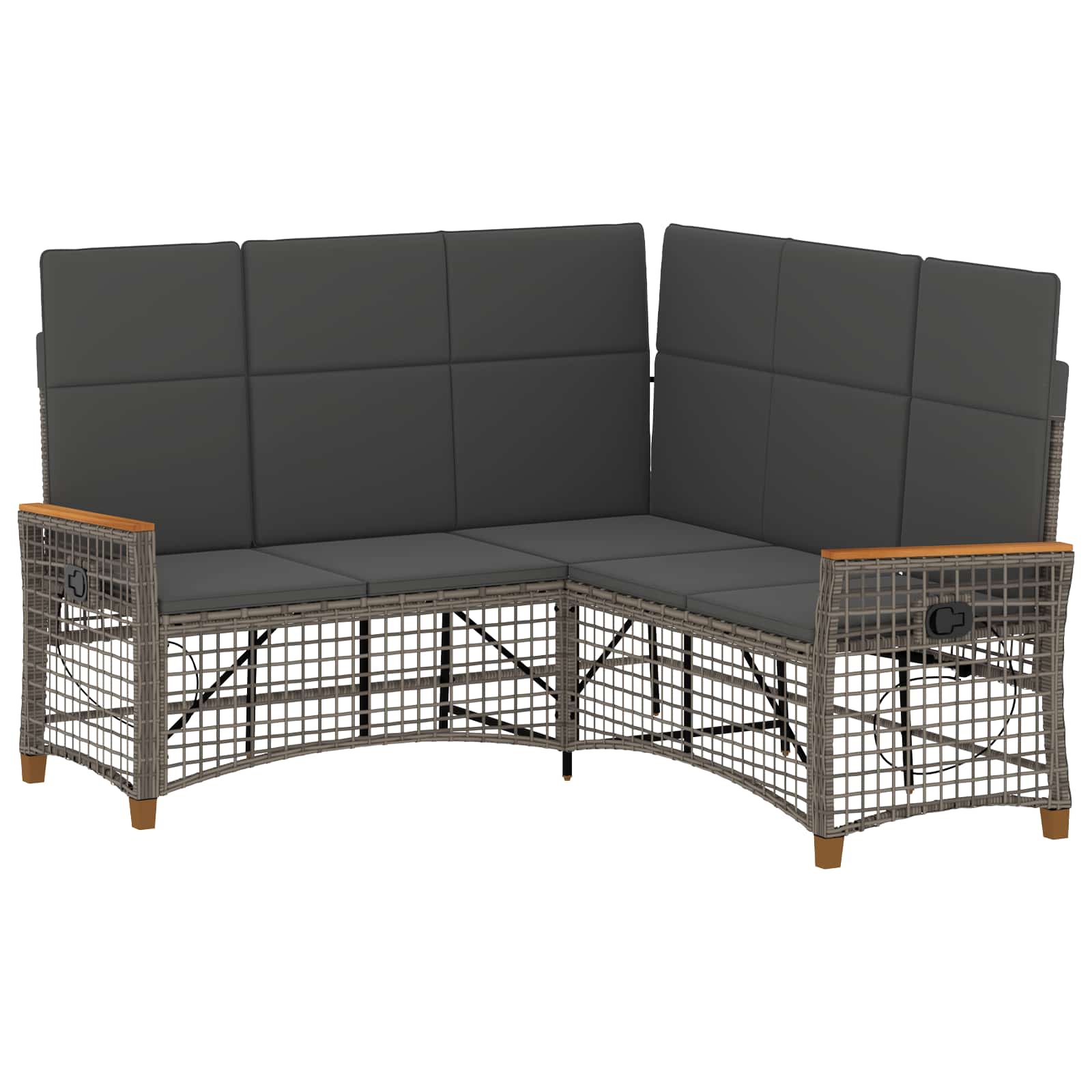 vidaXL Zestaw sof ogrodowych Szary i ciemnoszary 164 x 164 x 112 cm