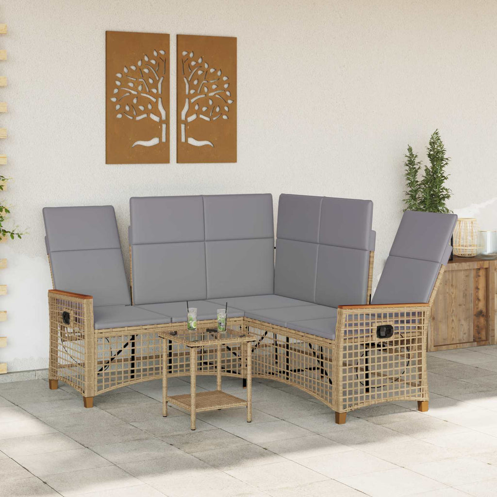 vidaXL Zestaw sof ogrodowych Beżowy i jasnoszary 164 x 164 x 112 cm
