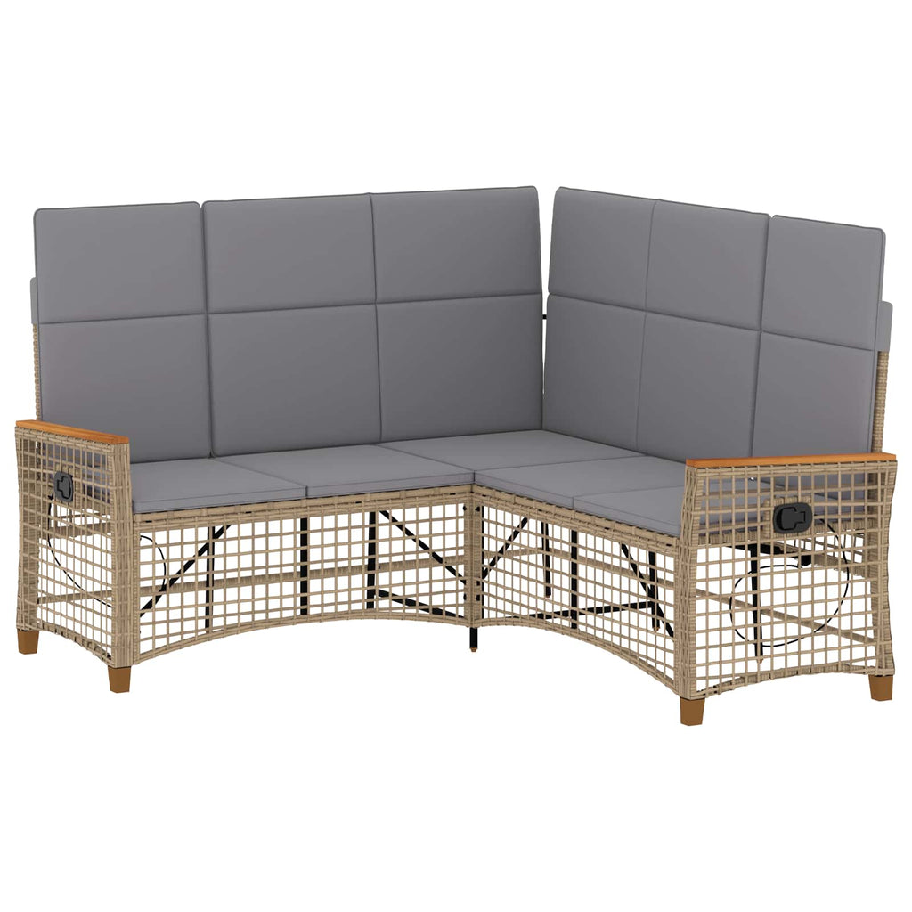 vidaXL Zestaw sof ogrodowych Beżowy i jasnoszary 164 x 164 x 112 cm