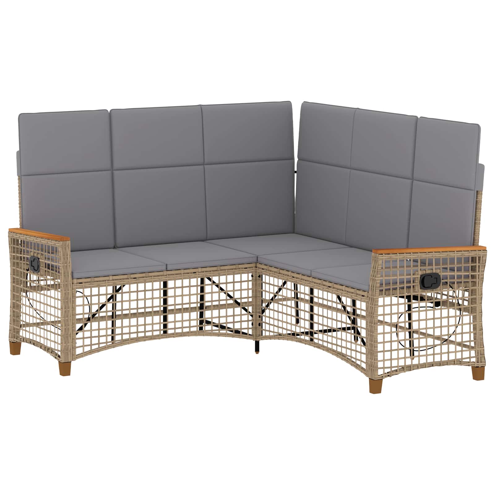 vidaXL Zestaw sof ogrodowych Beżowy i jasnoszary 164 x 164 x 112 cm
