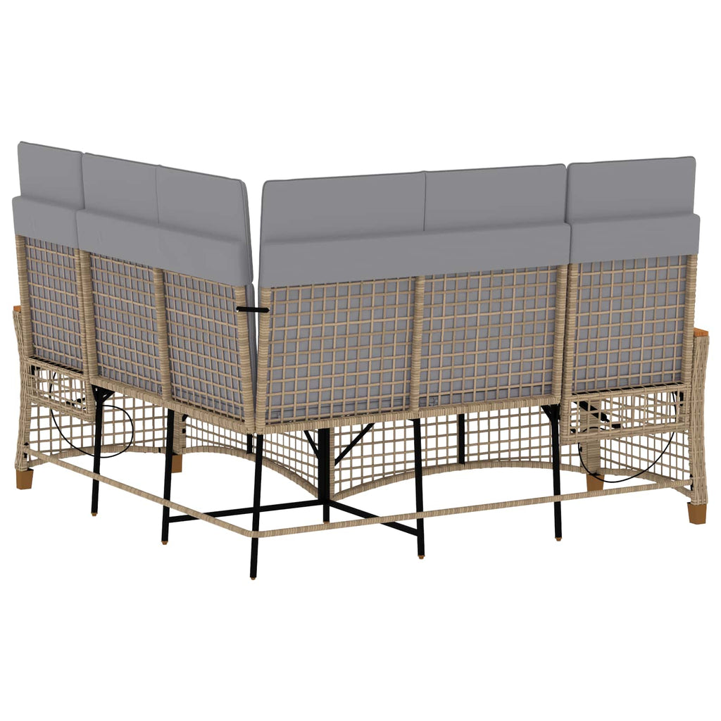vidaXL Zestaw sof ogrodowych Beżowy i jasnoszary 164 x 164 x 112 cm