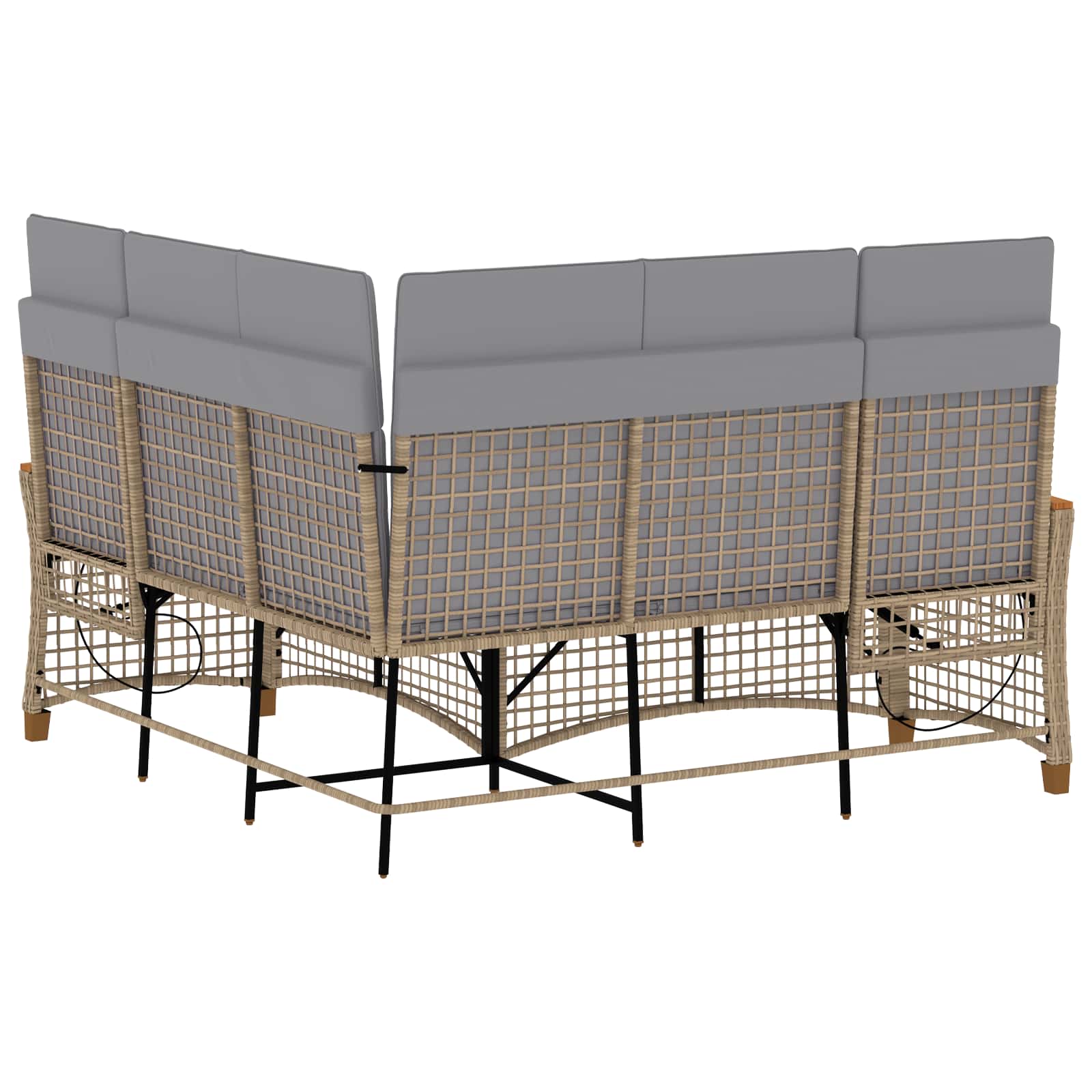 vidaXL Zestaw sof ogrodowych Beżowy i jasnoszary 164 x 164 x 112 cm