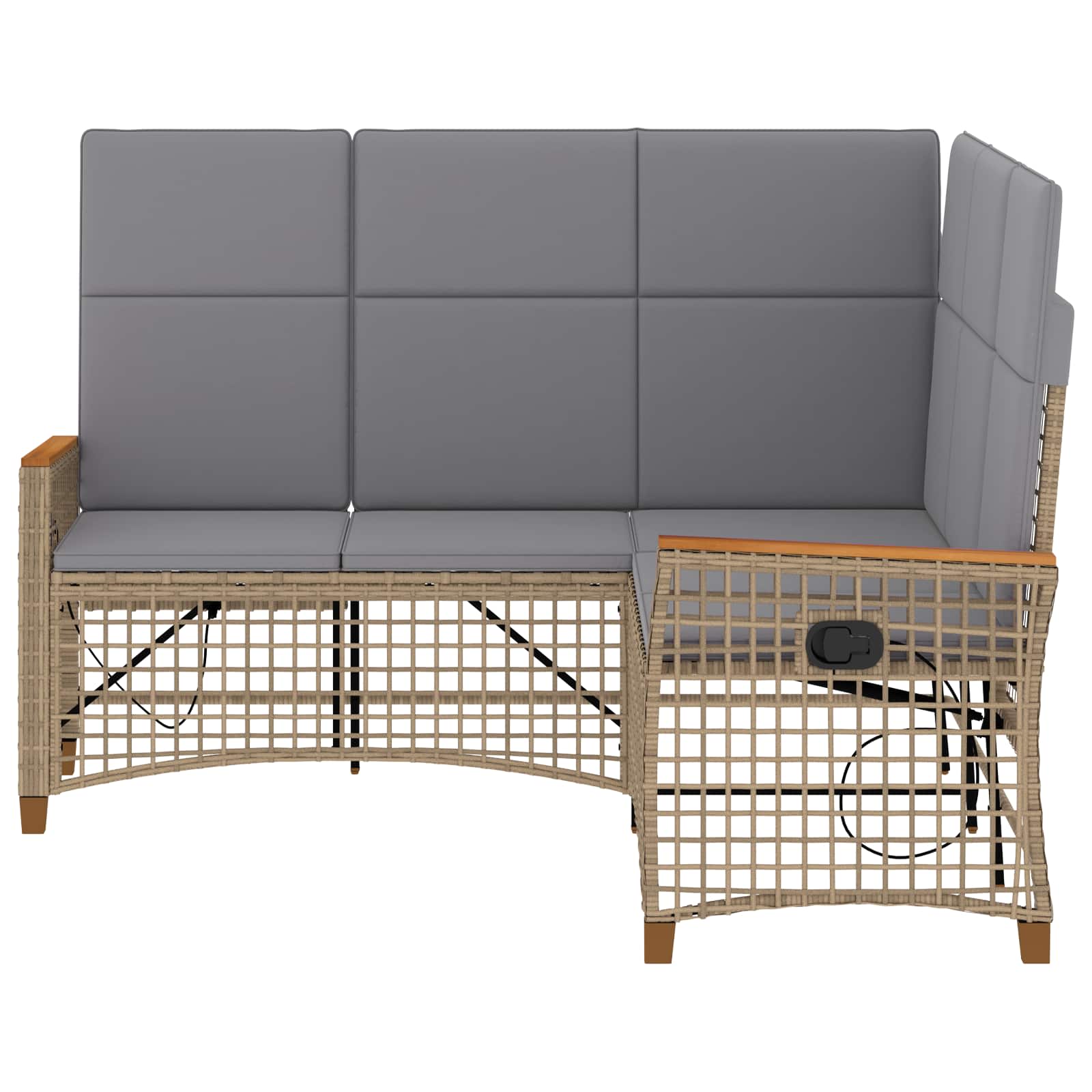 vidaXL Zestaw sof ogrodowych Beżowy i jasnoszary 164 x 164 x 112 cm