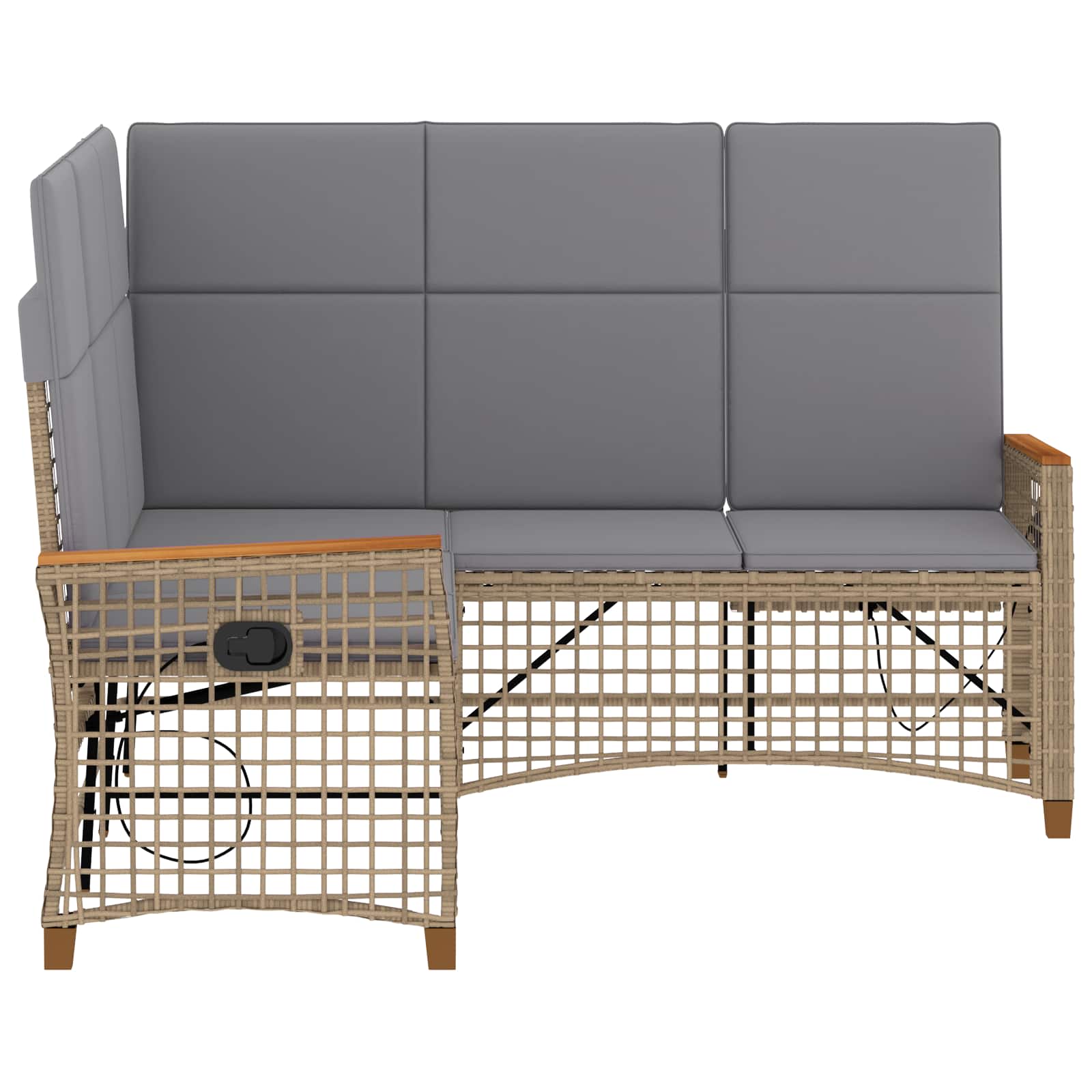 vidaXL Zestaw sof ogrodowych Beżowy i jasnoszary 164 x 164 x 112 cm