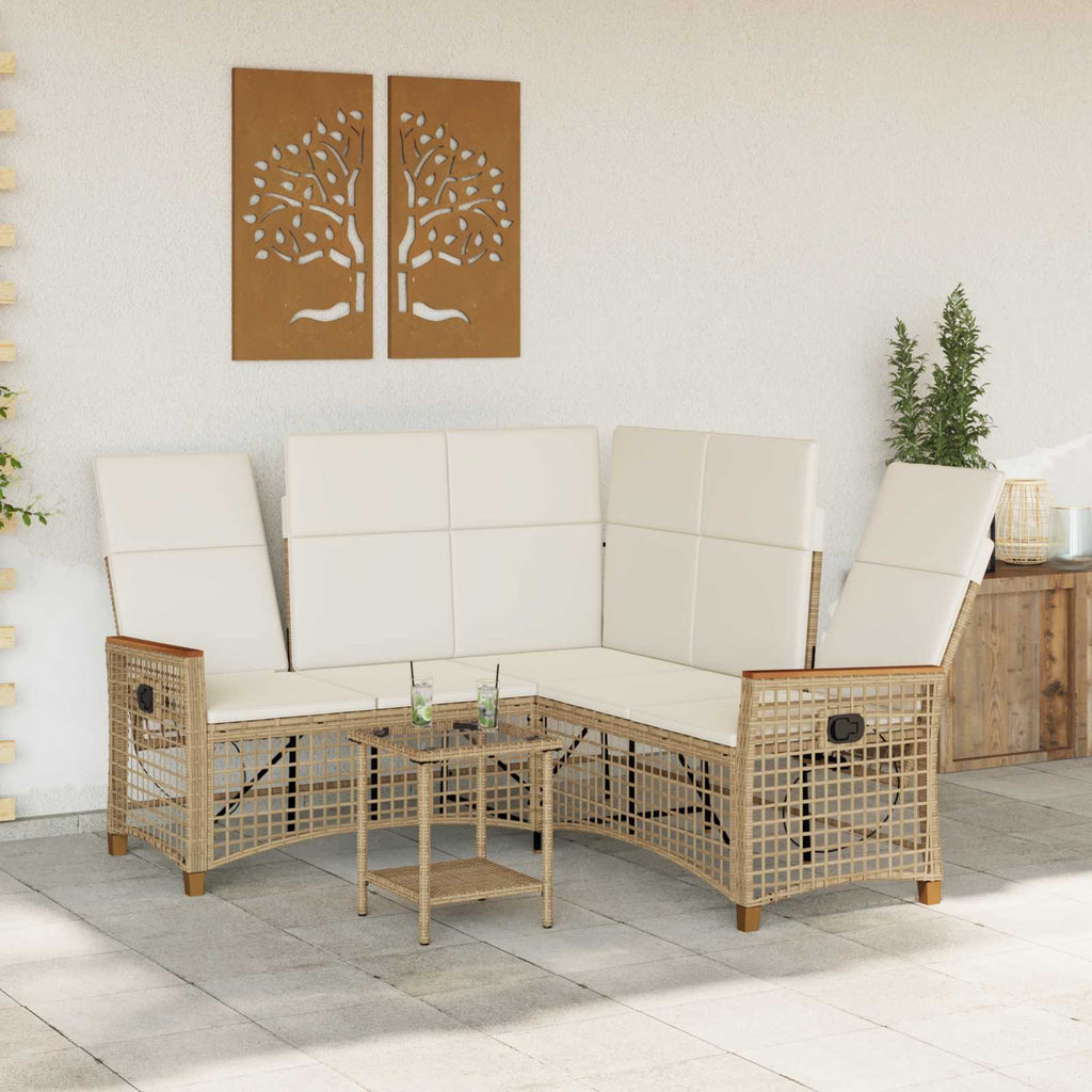 vidaXL Zestaw sof ogrodowych Beżowy i kremowy 164 x 164 x 112 cm