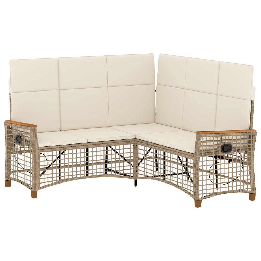 vidaXL Zestaw sof ogrodowych Beżowy i kremowy 164 x 164 x 112 cm