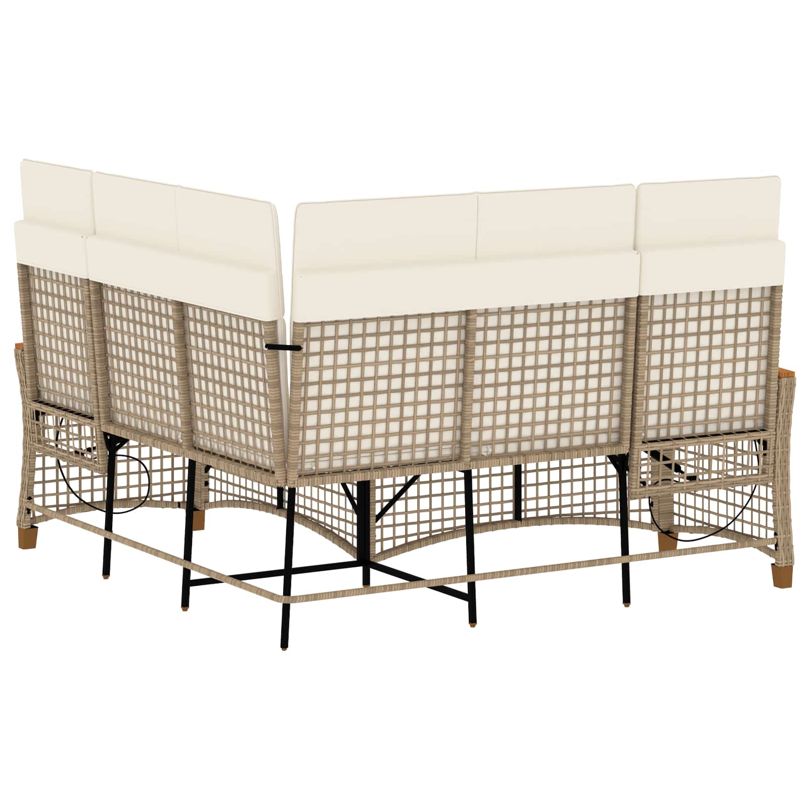 vidaXL Zestaw sof ogrodowych Beżowy i kremowy 164 x 164 x 112 cm