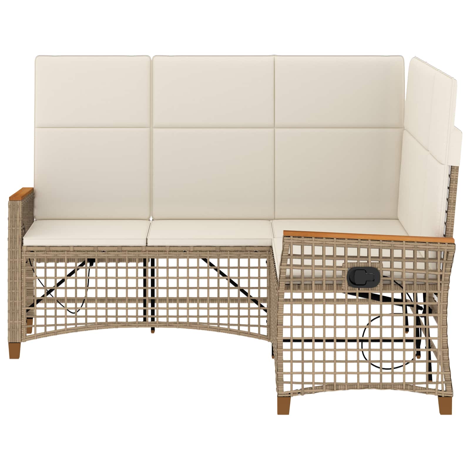 vidaXL Zestaw sof ogrodowych Beżowy i kremowy 164 x 164 x 112 cm