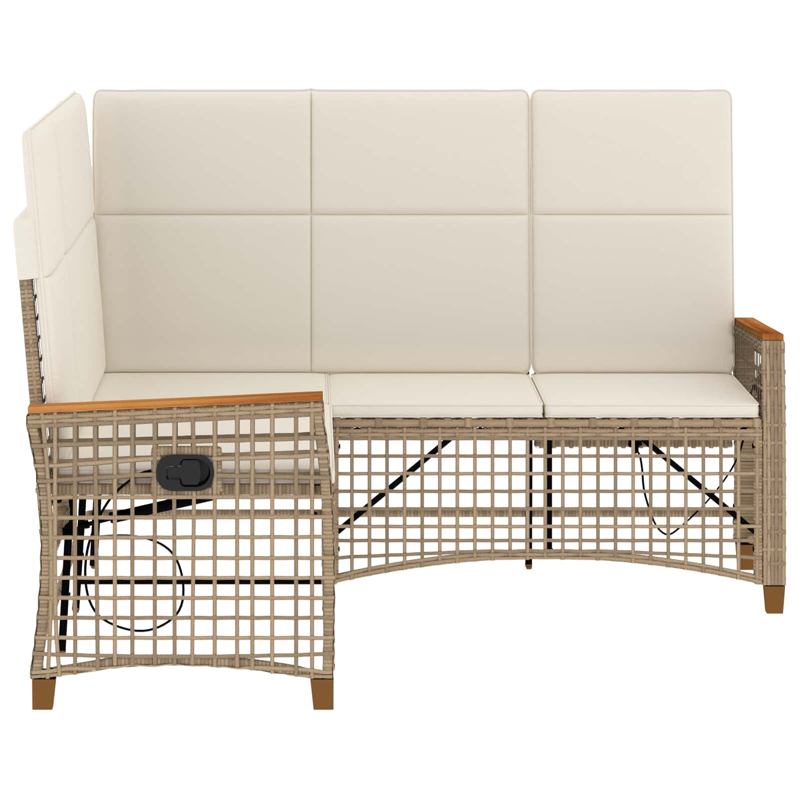 vidaXL Zestaw sof ogrodowych Beżowy i kremowy 164 x 164 x 112 cm