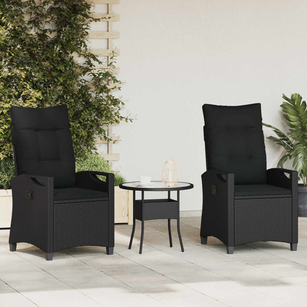 vidaXL Krzesło Ogrodowe 2 pcs Czarny 56 x 64 x 94 cm Stal i poliester