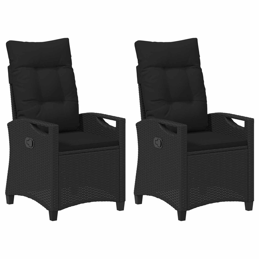 vidaXL Krzesło Ogrodowe 2 pcs Czarny 56 x 64 x 94 cm Stal i poliester