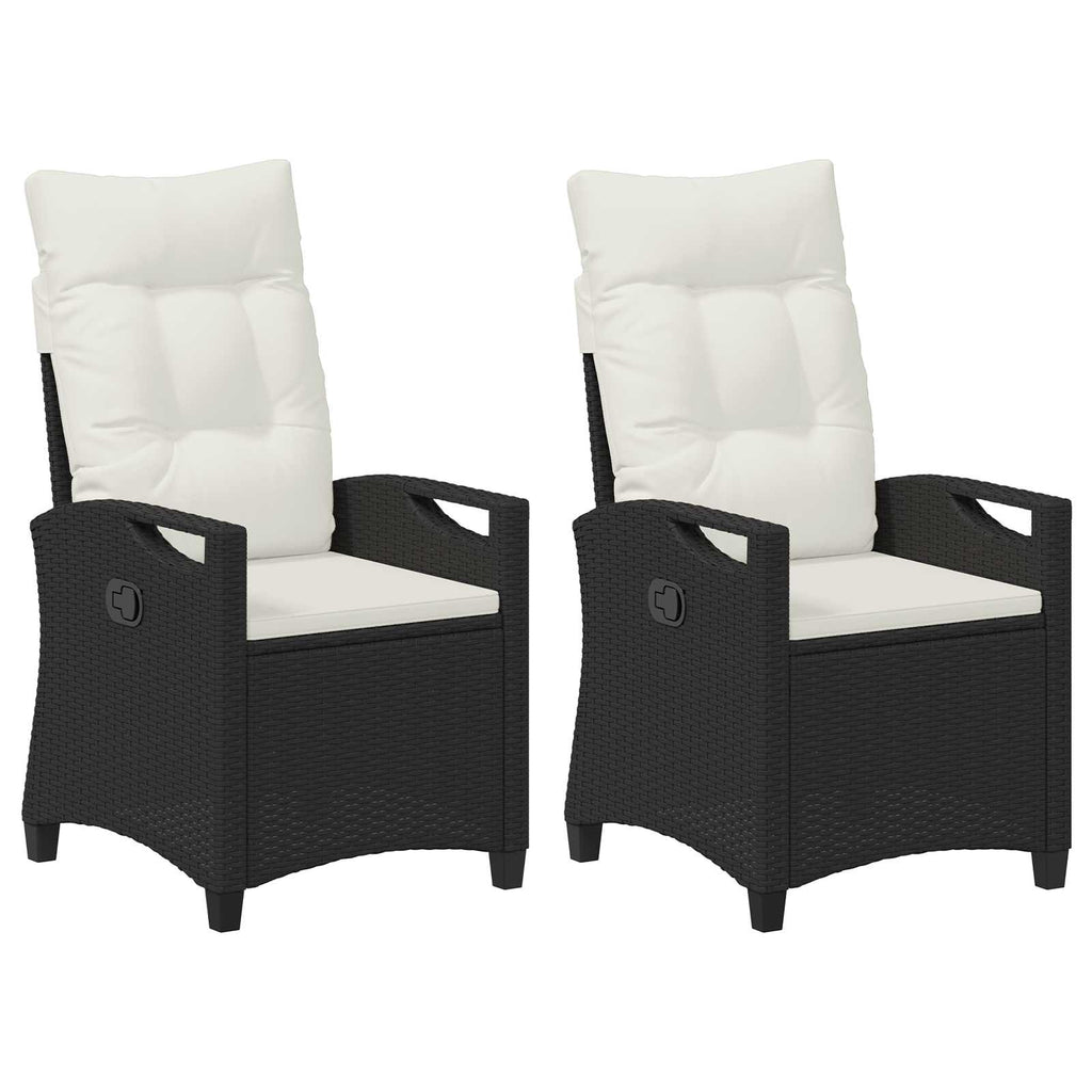 vidaXL Krzesło Ogrodowe 2 pcs Czarny i kremowy 56 x 60 x 112 cm