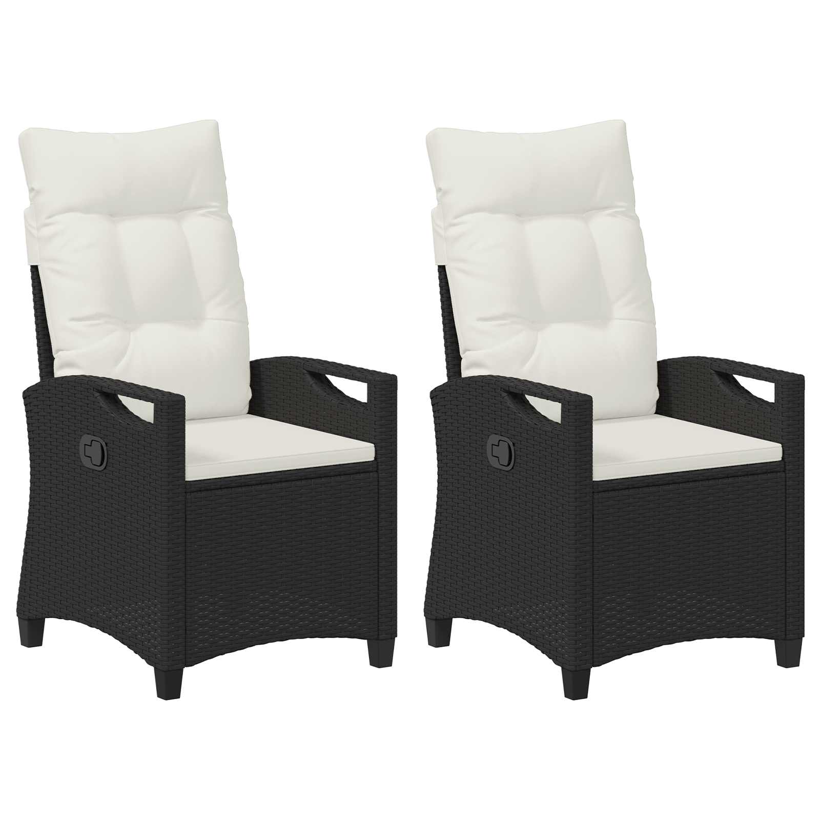 vidaXL Krzesło Ogrodowe 2 pcs Czarny i kremowy 56 x 60 x 112 cm