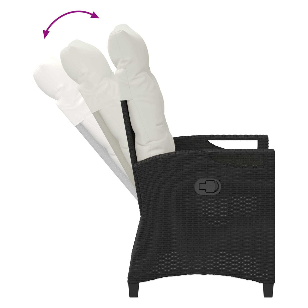 vidaXL Krzesło Ogrodowe 2 pcs Czarny i kremowy 56 x 60 x 112 cm