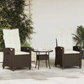 vidaXL Krzesło Ogrodowe 2 pcs Brązowy i Kremowy 56 x 60 x 112 cm
