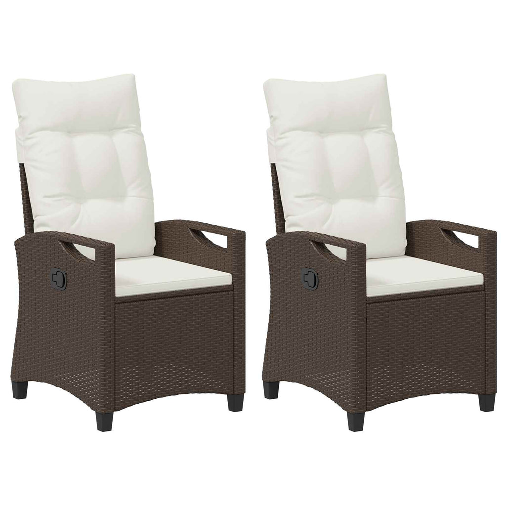 vidaXL Krzesło Ogrodowe 2 pcs Brązowy i Kremowy 56 x 60 x 112 cm