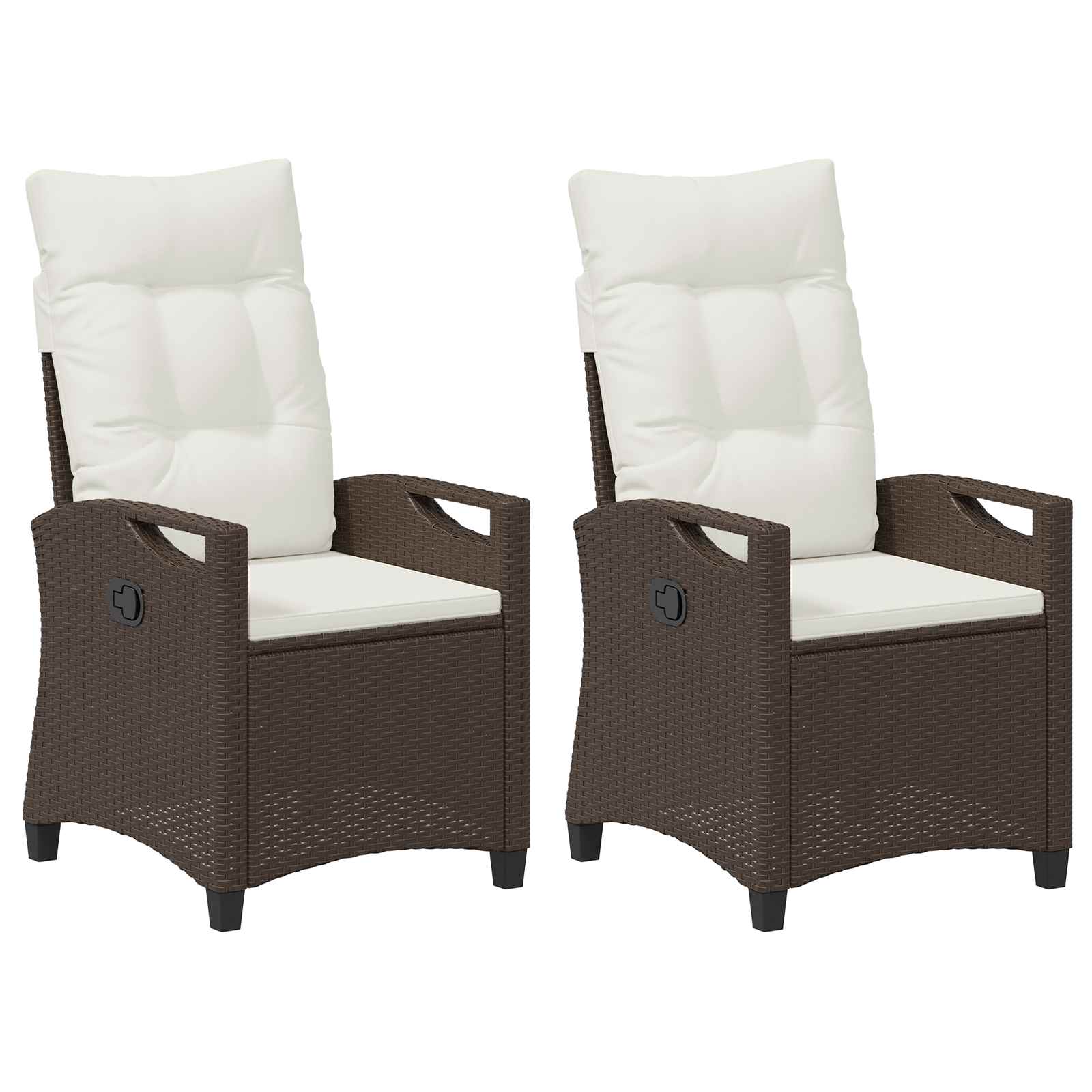 vidaXL Krzesło Ogrodowe 2 pcs Brązowy i Kremowy 56 x 60 x 112 cm