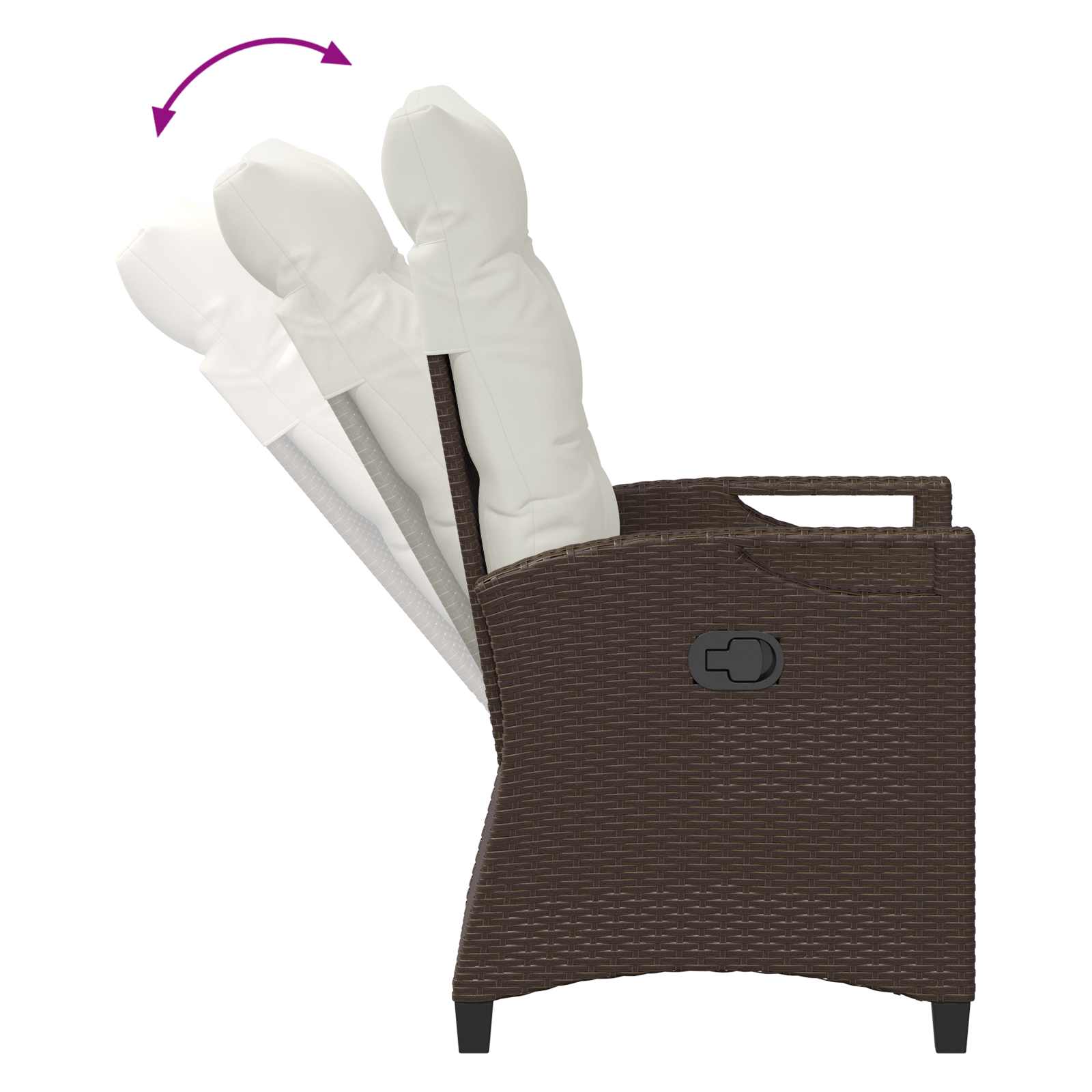 vidaXL Krzesło Ogrodowe 2 pcs Brązowy i Kremowy 56 x 60 x 112 cm