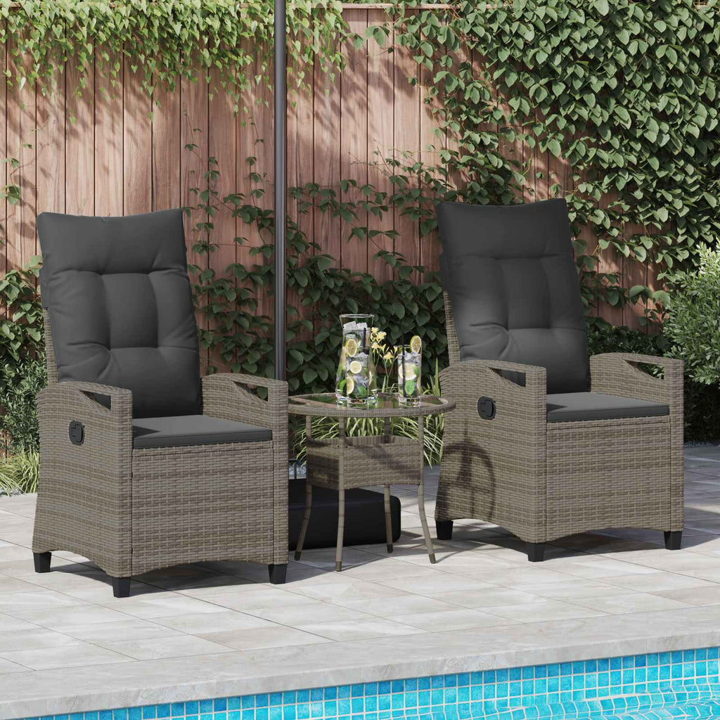 vidaXL Krzesło Ogrodowe 2 pcs Szary i ciemnoszary 56 x 60 x 112 cm