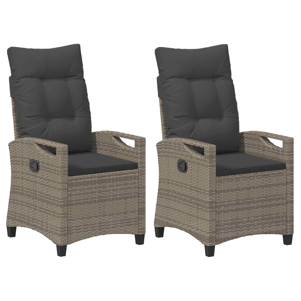 vidaXL Krzesło Ogrodowe 2 pcs Szary i ciemnoszary 56 x 60 x 112 cm