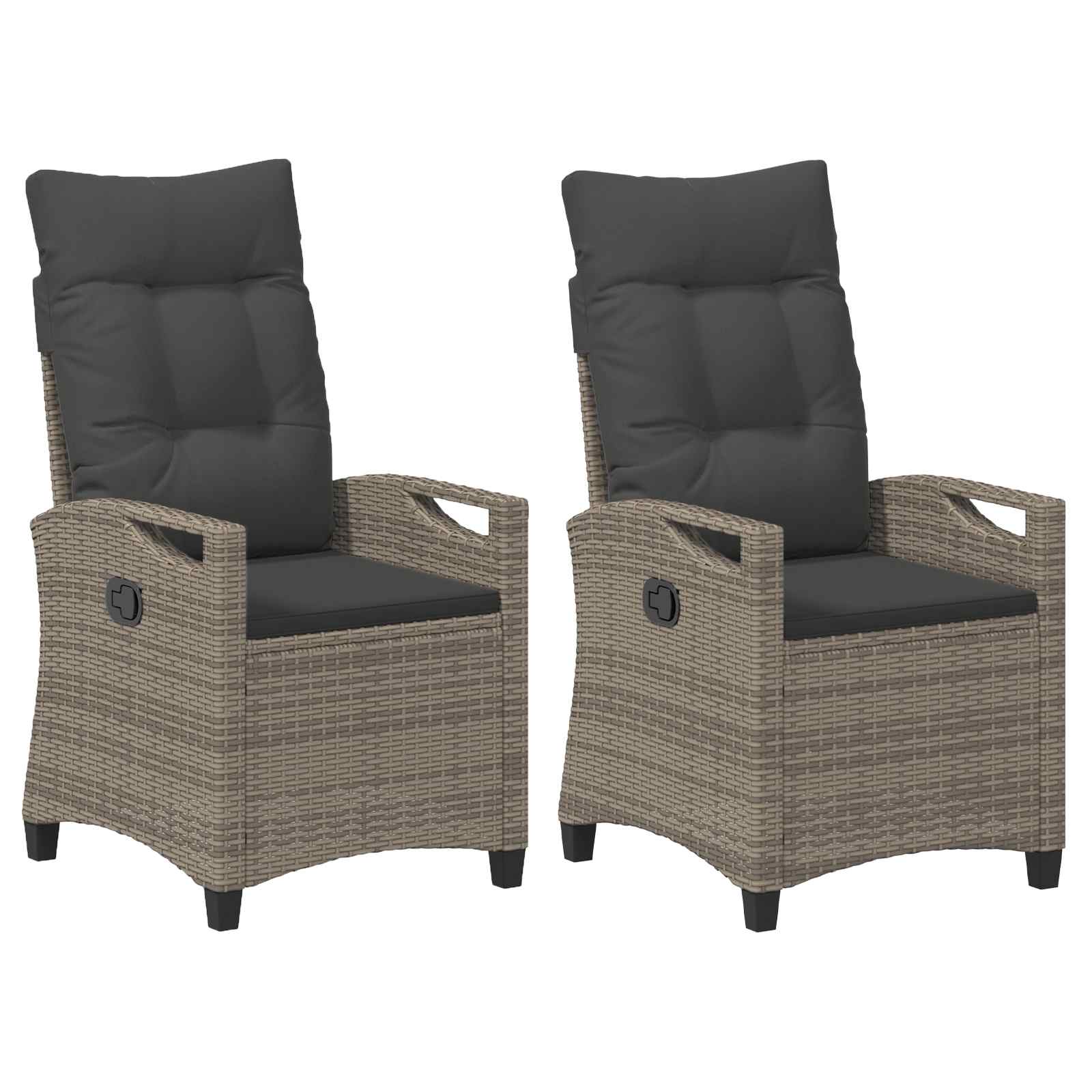 vidaXL Krzesło Ogrodowe 2 pcs Szary i ciemnoszary 56 x 60 x 112 cm