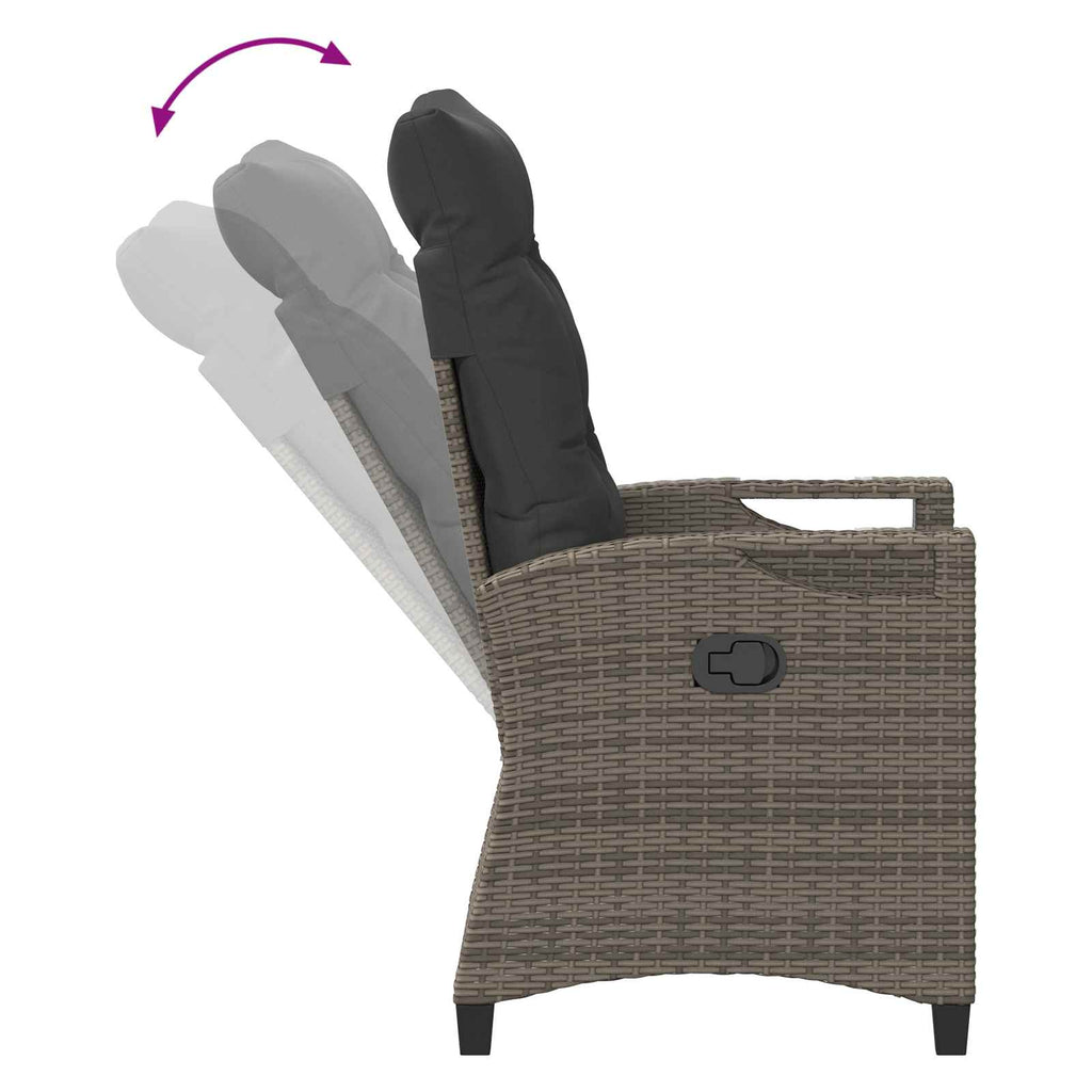 vidaXL Krzesło Ogrodowe 2 pcs Szary i ciemnoszary 56 x 60 x 112 cm