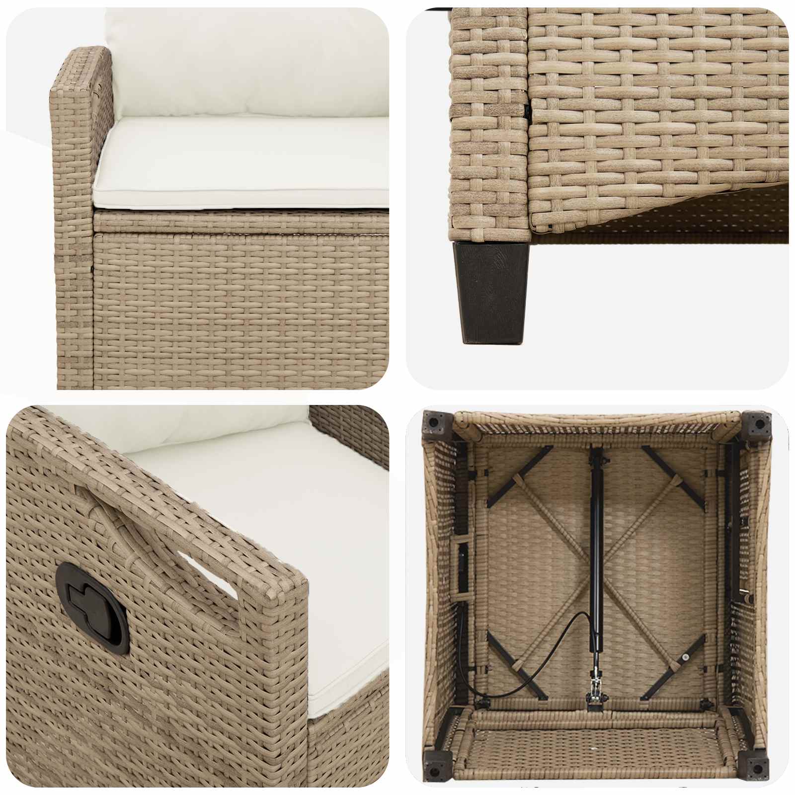 vidaXL Krzesło Ogrodowe 2 pcs Beżowy i kremowy 56 x 60 x 112 cm