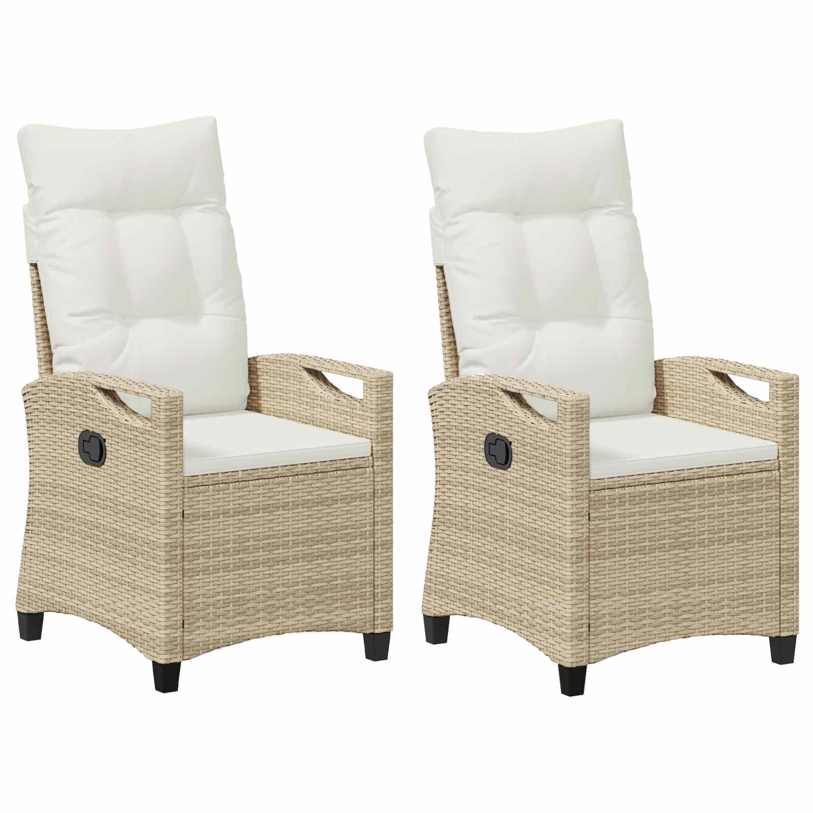 vidaXL Krzesło Ogrodowe 2 pcs Beżowy i kremowy 56 x 60 x 112 cm
