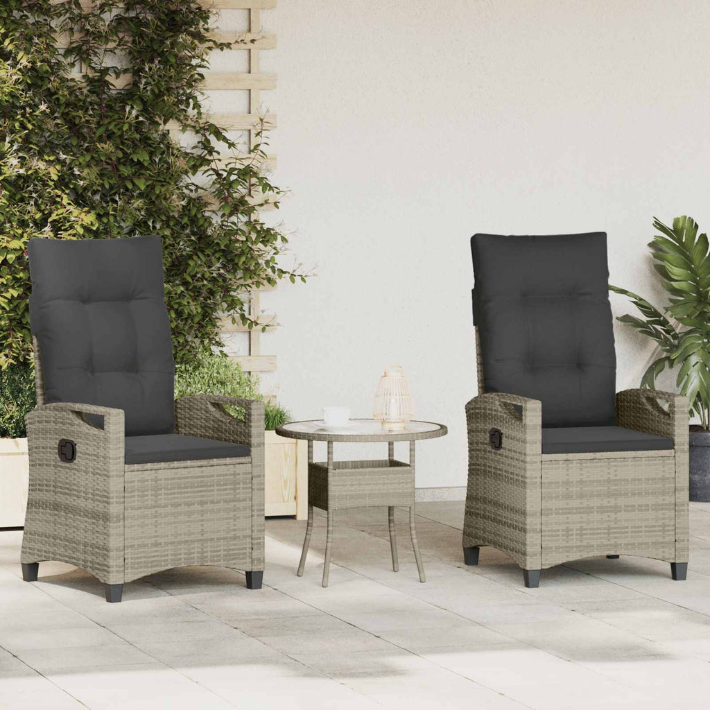 vidaXL Krzesło Ogrodowe 2 pcs Jasnoszary i ciemnoszary