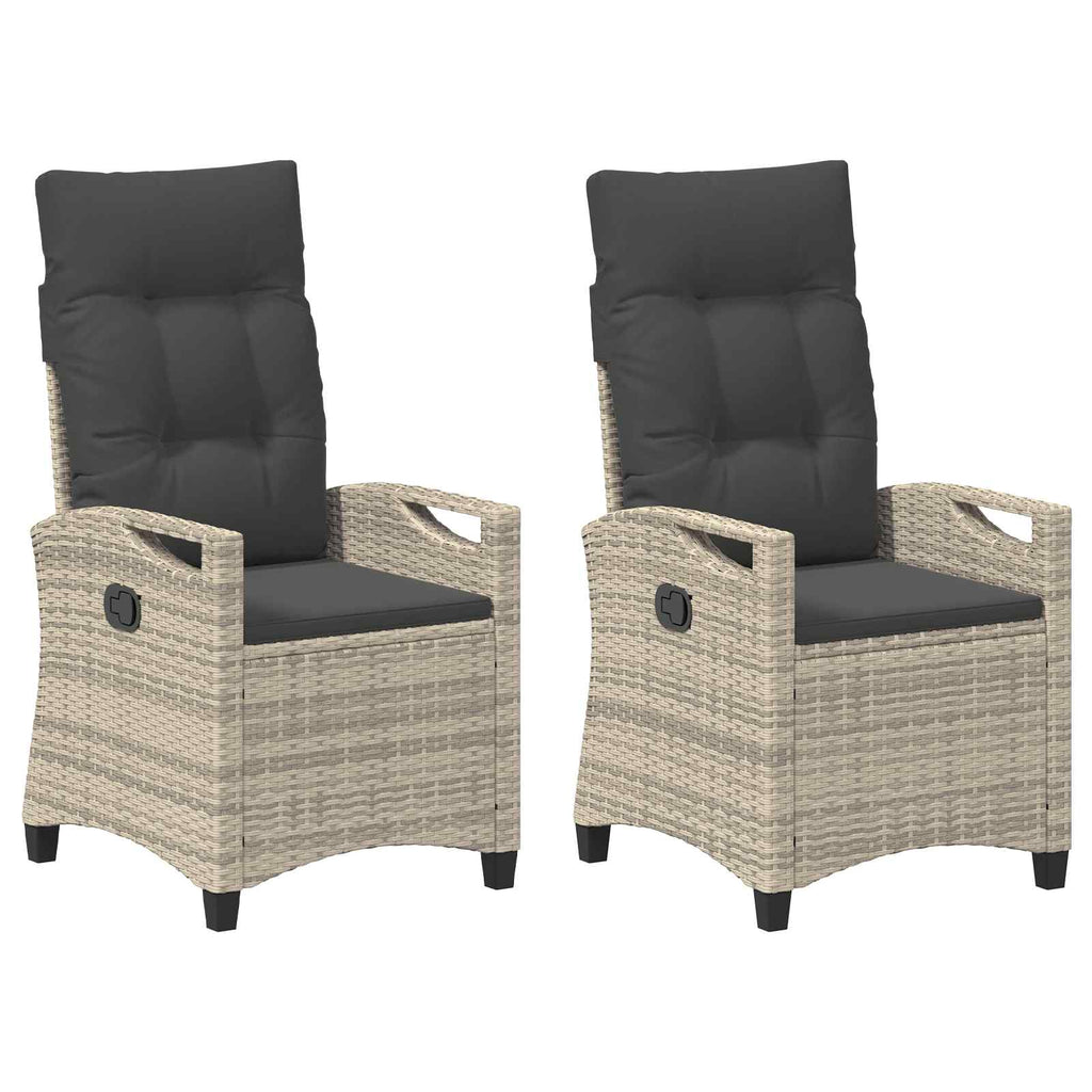 vidaXL Krzesło Ogrodowe 2 pcs Jasnoszary i ciemnoszary