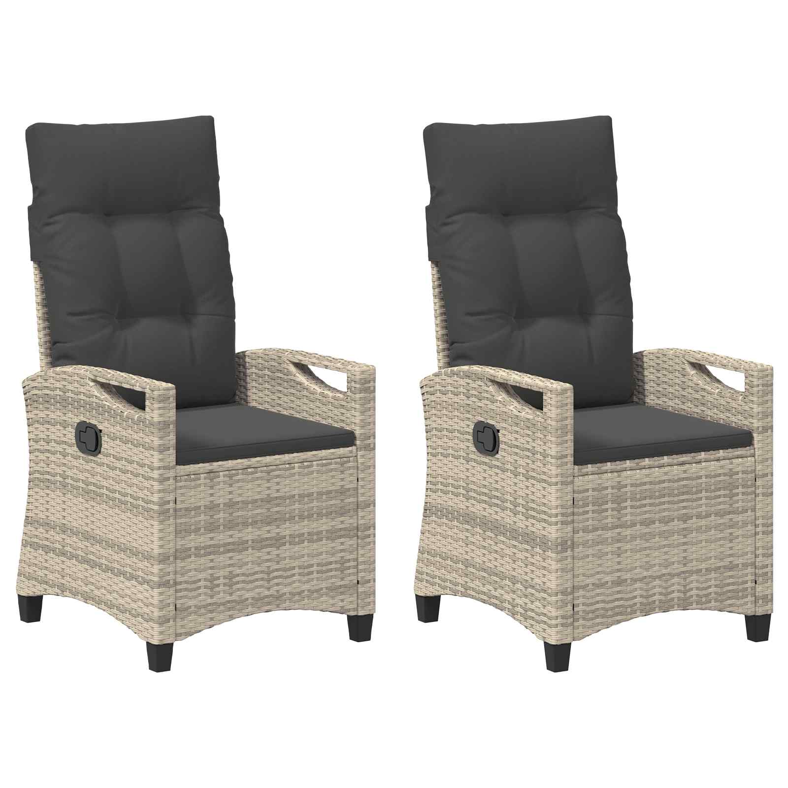 vidaXL Krzesło Ogrodowe 2 pcs Jasnoszary i ciemnoszary