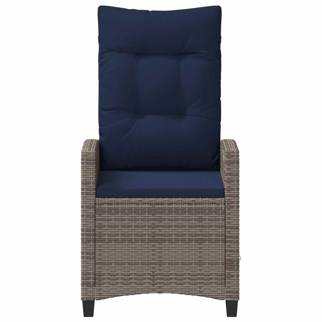 vidaXL Krzesło Ogrodowe 2 pcs szary i granatowy 56 x 60 x 112 cm