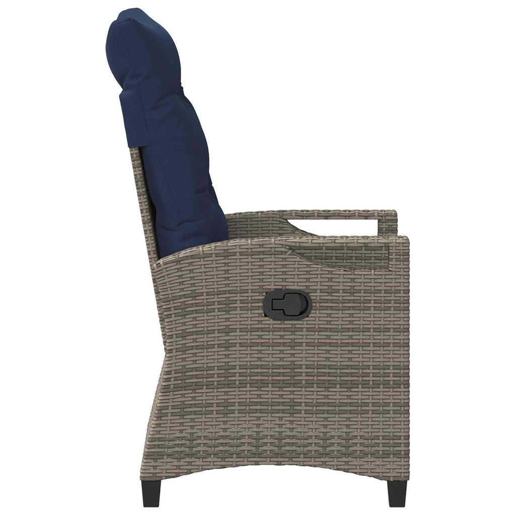 vidaXL Krzesło Ogrodowe 2 pcs szary i granatowy 56 x 60 x 112 cm