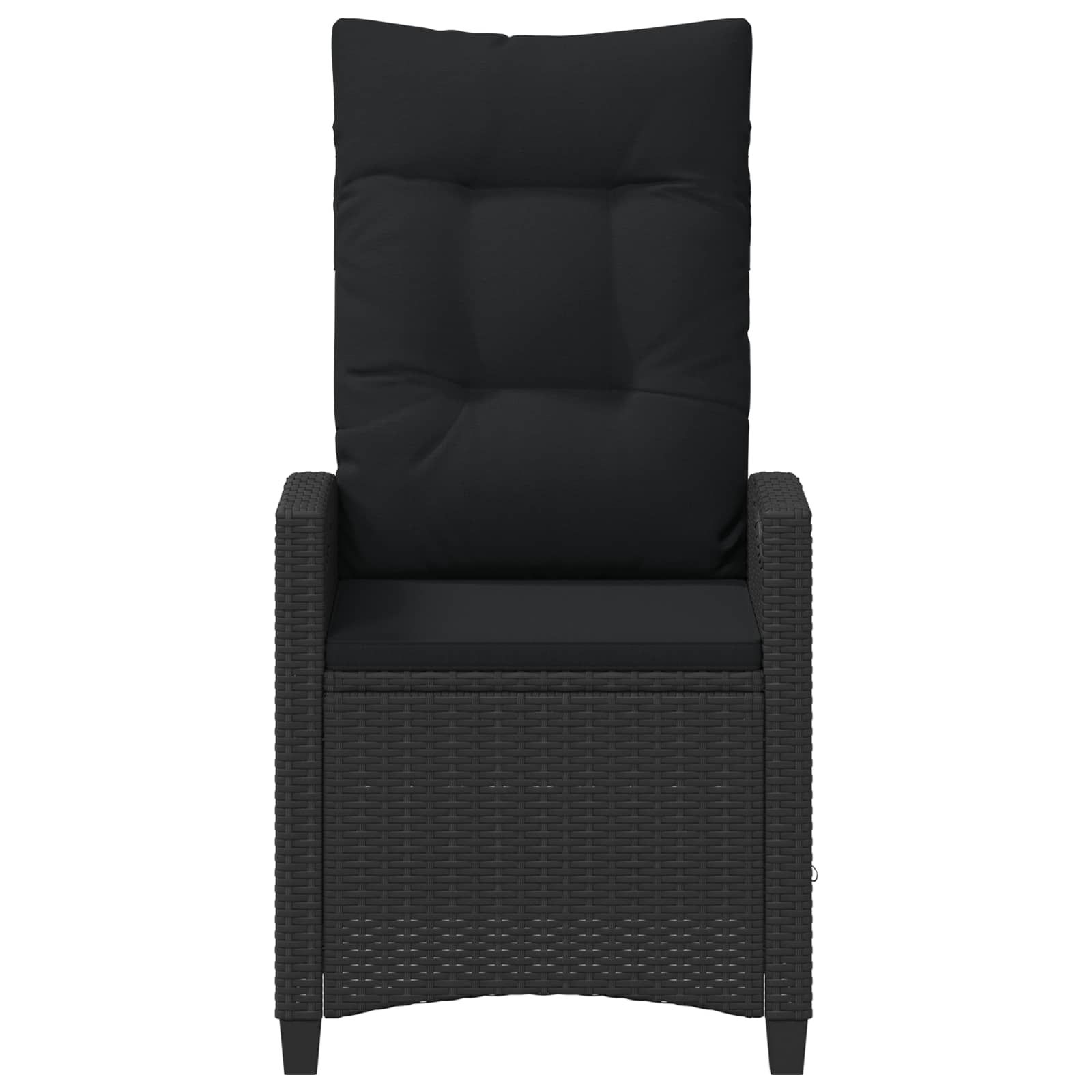 vidaXL Krzesło ogrodowe z regulowanym oparciem Czarny 56 x 60 x 112 cm