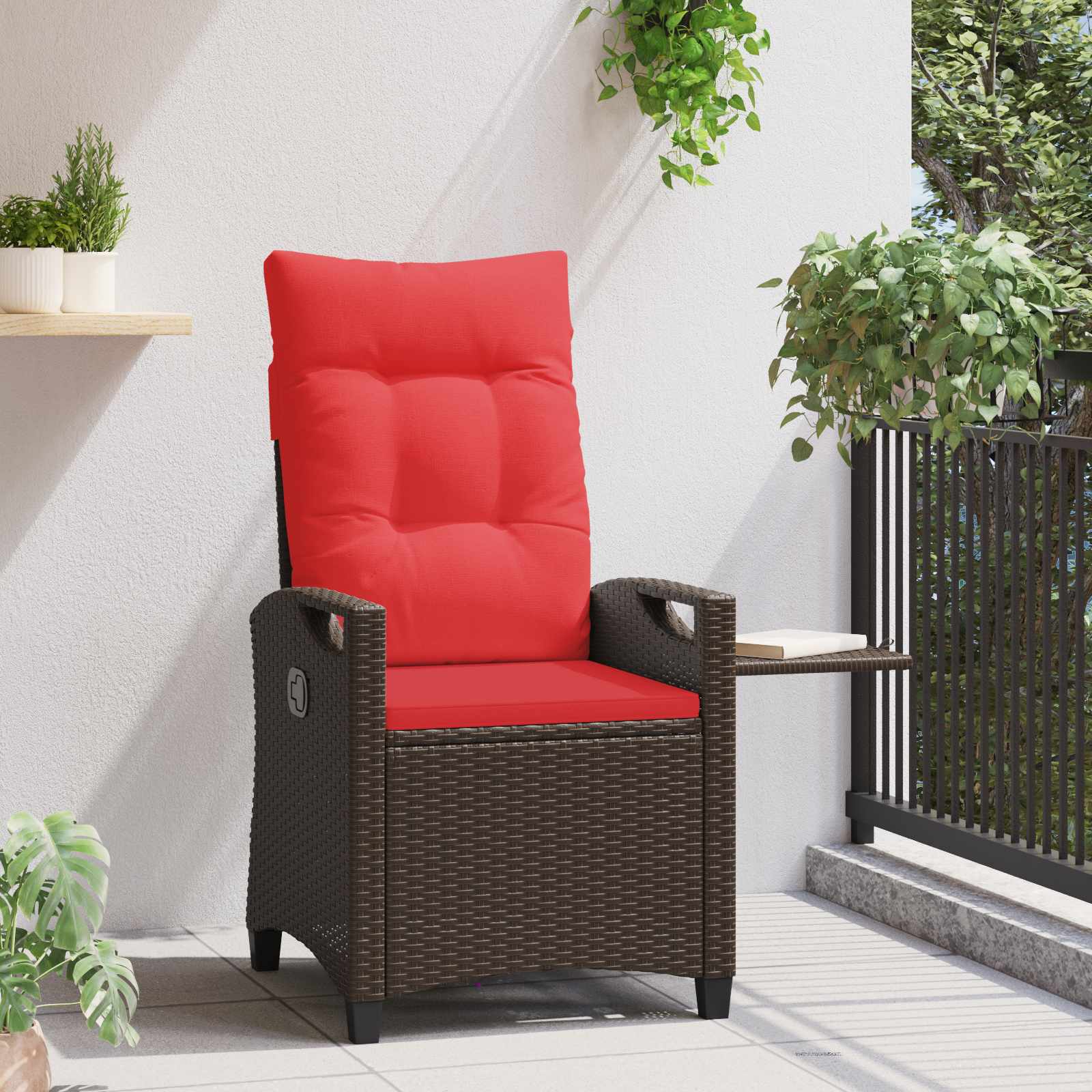 vidaXL Krzesło ogrodowe z regulowanym oparciem 56 x 60 x 112 cm stal