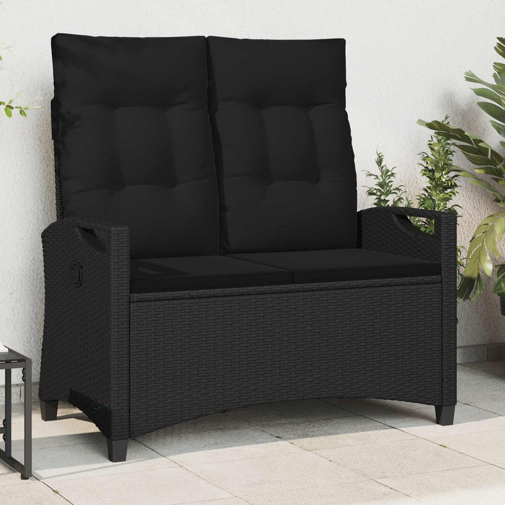 vidaXL Ławka ogrodowa Czarny 105 x 60 x 112 cm Stal i poliester