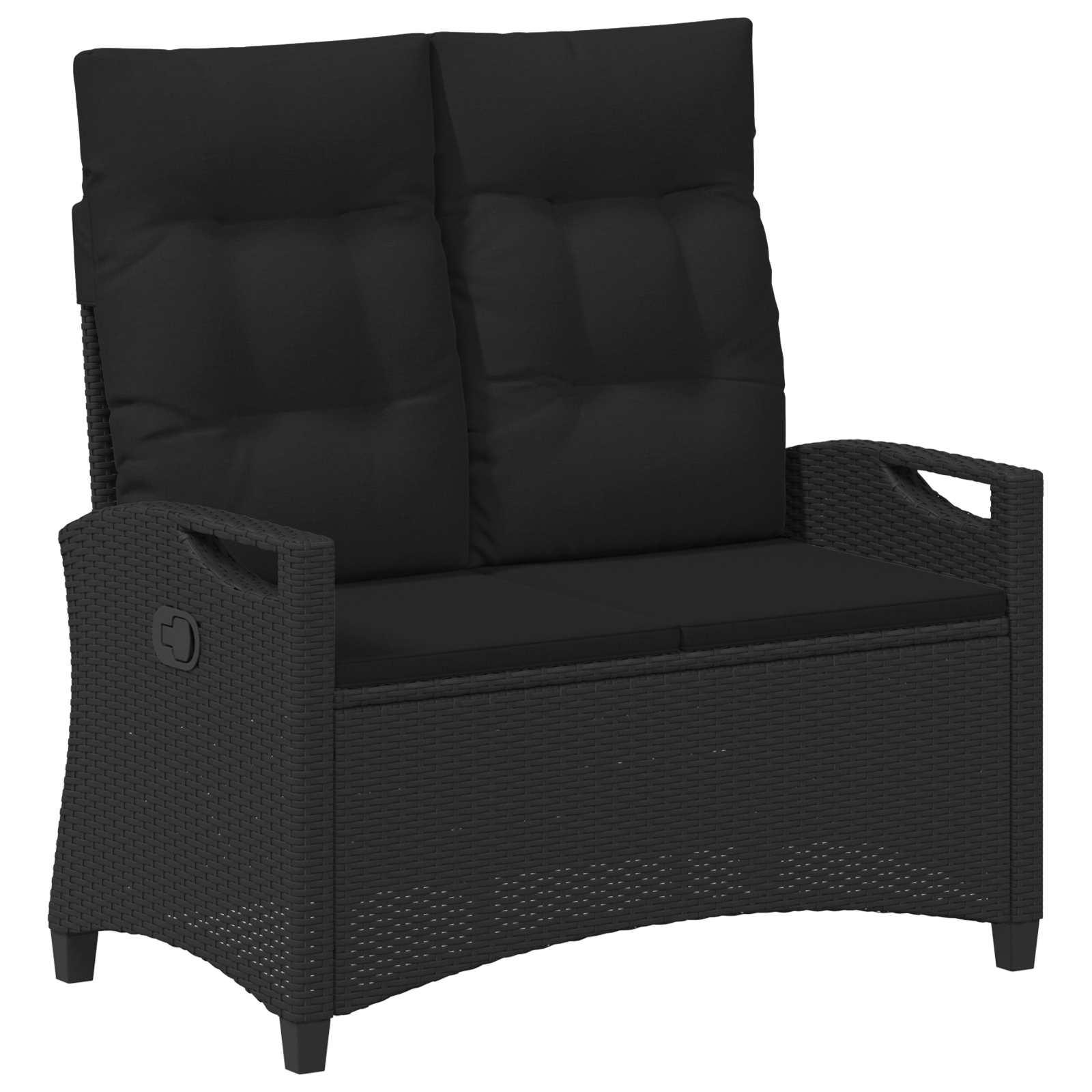 vidaXL Ławka ogrodowa Czarny 105 x 60 x 112 cm Stal i poliester