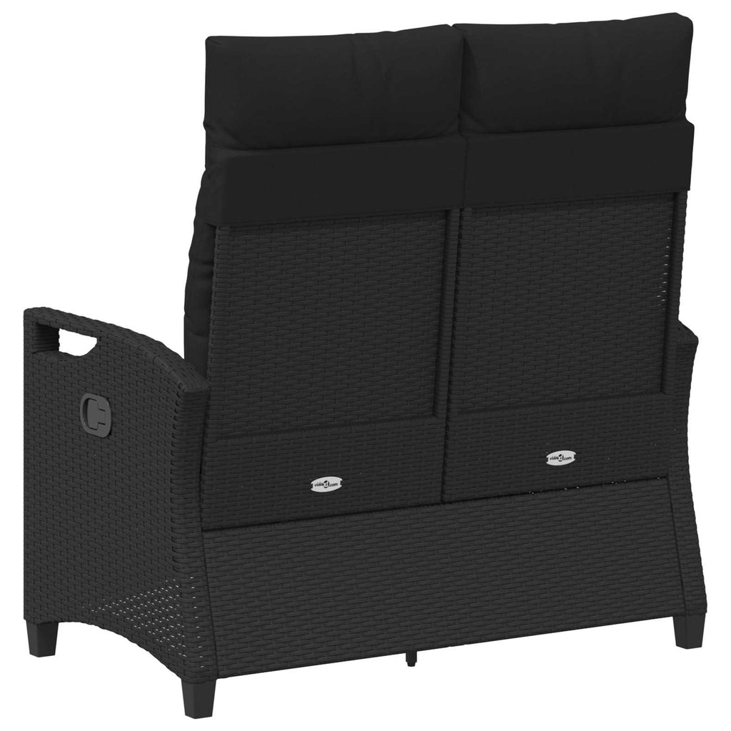 vidaXL Ławka ogrodowa Czarny 105 x 60 x 112 cm Stal i poliester