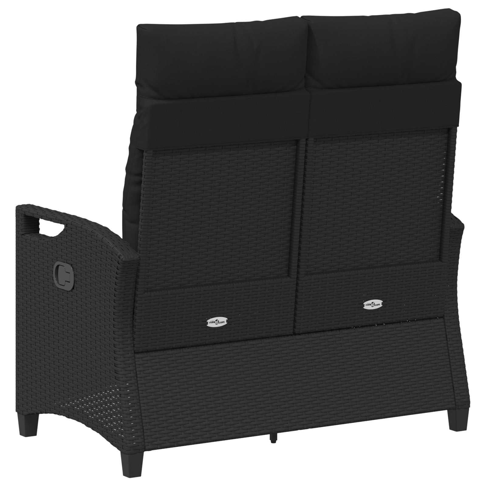 vidaXL Ławka ogrodowa Czarny 105 x 60 x 112 cm Stal i poliester