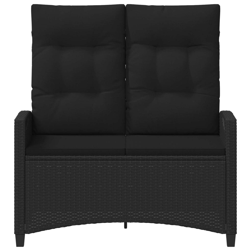 vidaXL Ławka ogrodowa Czarny 105 x 60 x 112 cm Stal i poliester