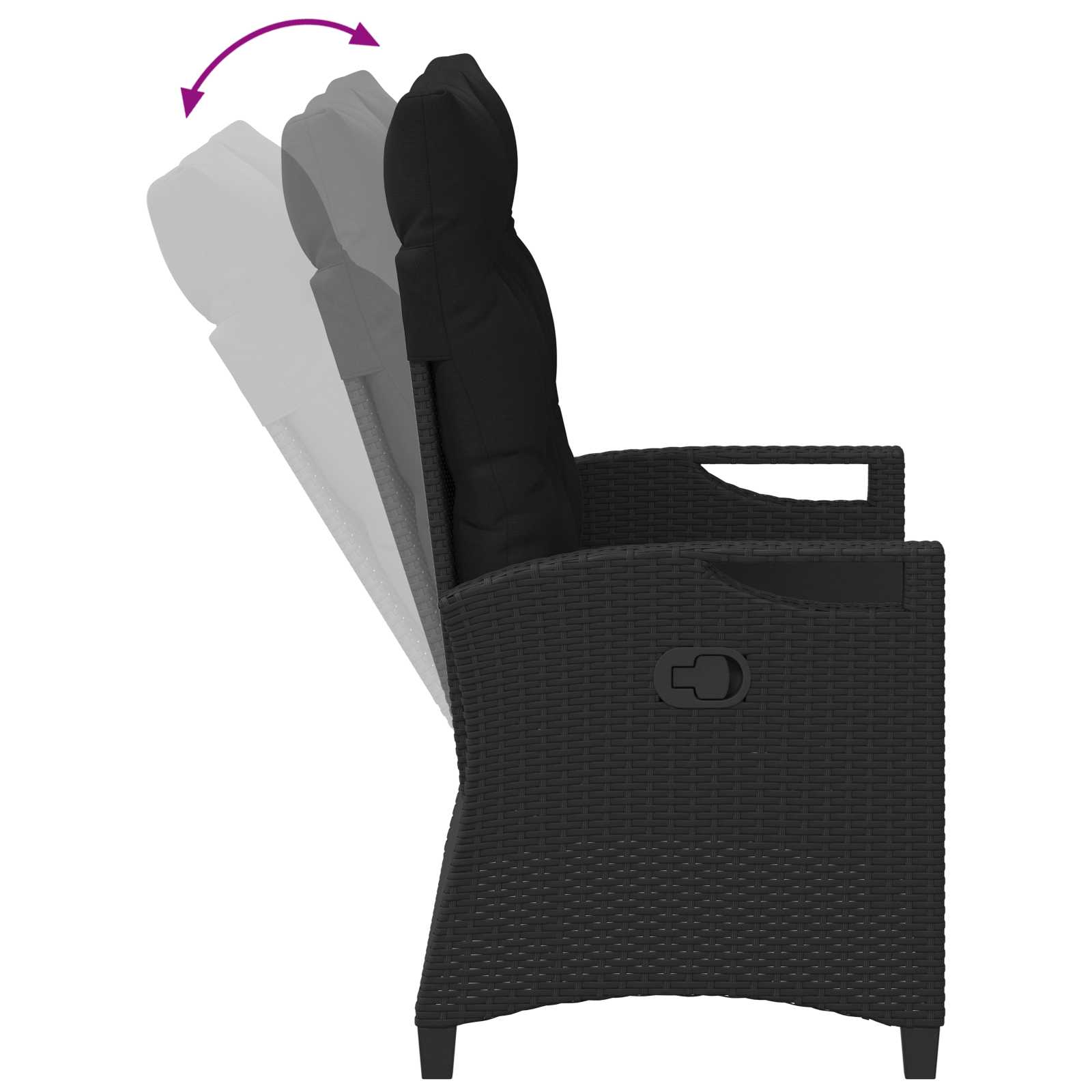 vidaXL Ławka ogrodowa Czarny 105 x 60 x 112 cm Stal i poliester