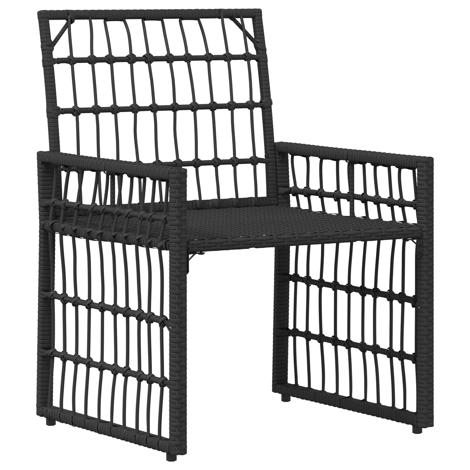 vidaXL Zestaw Mebli Ogrodowych 4 pcs Czarny i Ciemnoszary